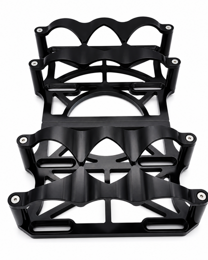 Granatelli Dual OPTIMA 6V Black Anodized Billet Aluminum Battery Tray Set – 12V Conversion – 452201B