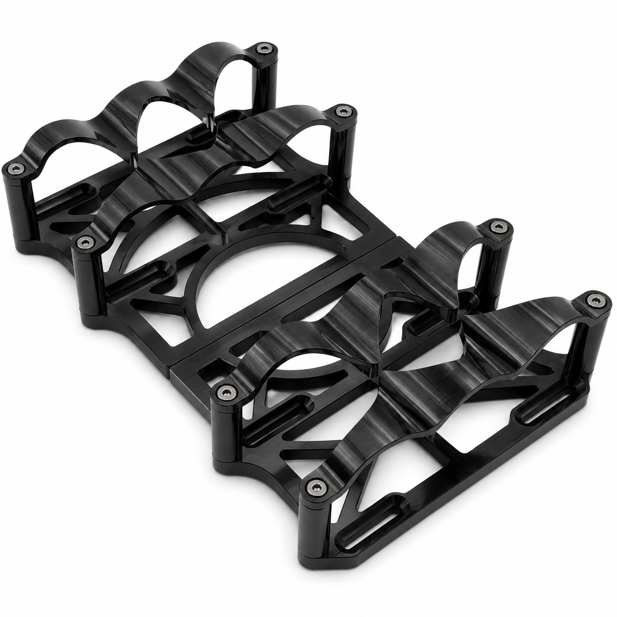 Granatelli Dual OPTIMA 6V Black Anodized Billet Aluminum Battery Tray Set – 12V Conversion – 452201B