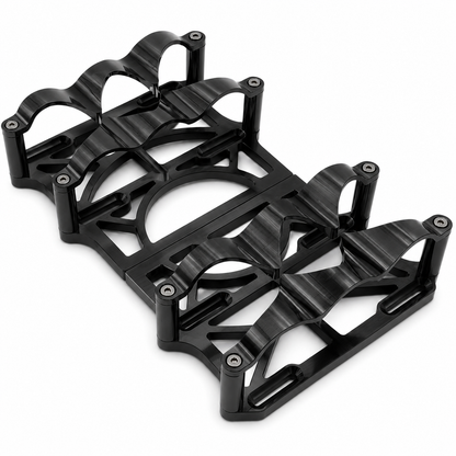 Granatelli Dual OPTIMA 6V Black Anodized Billet Aluminum Battery Tray Set – 12V Conversion – 452201B