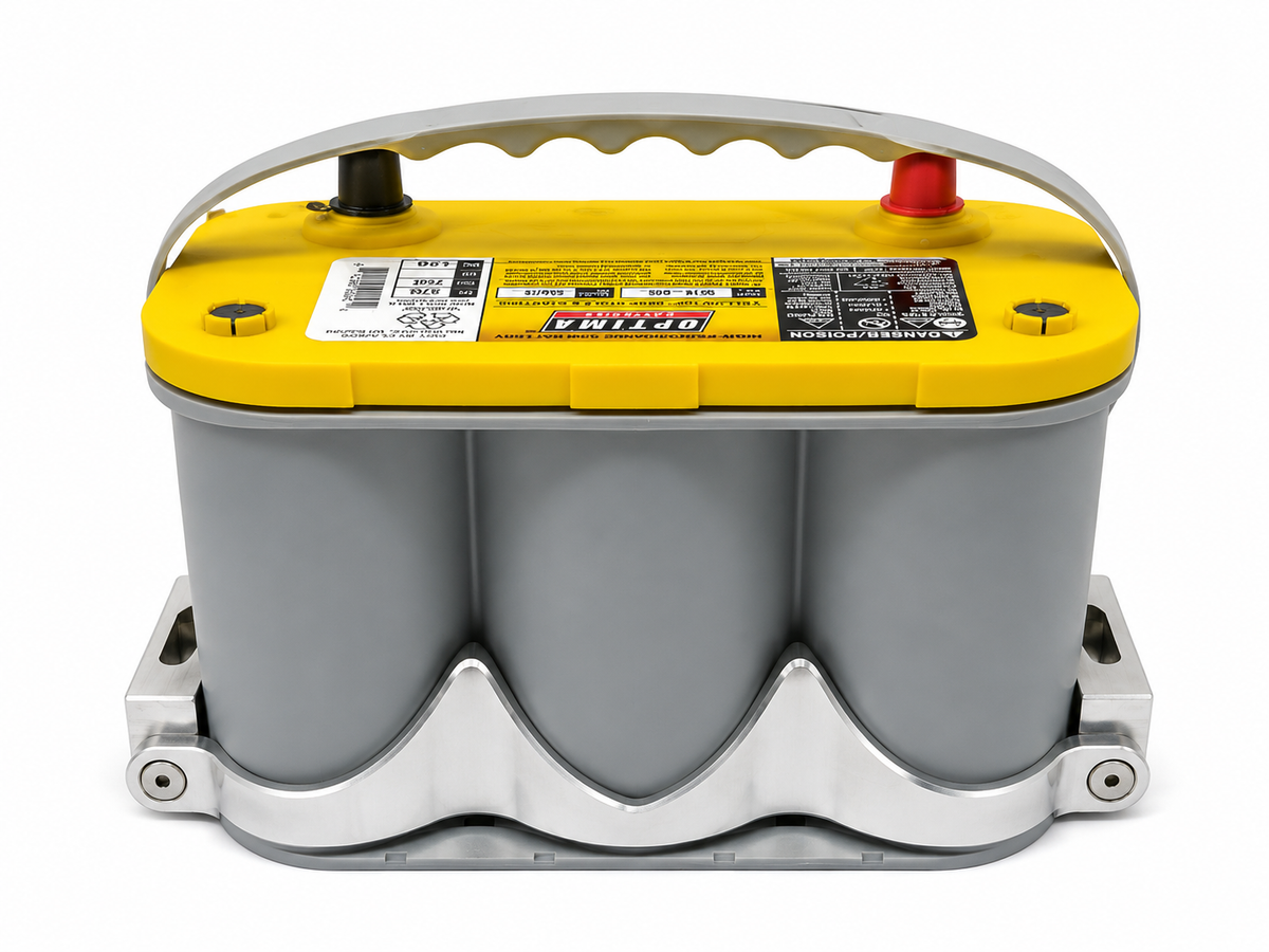 Granatelli OPTIMA Series 34/78 12V Natural Billet Aluminum Battery Tray Kit – 452212