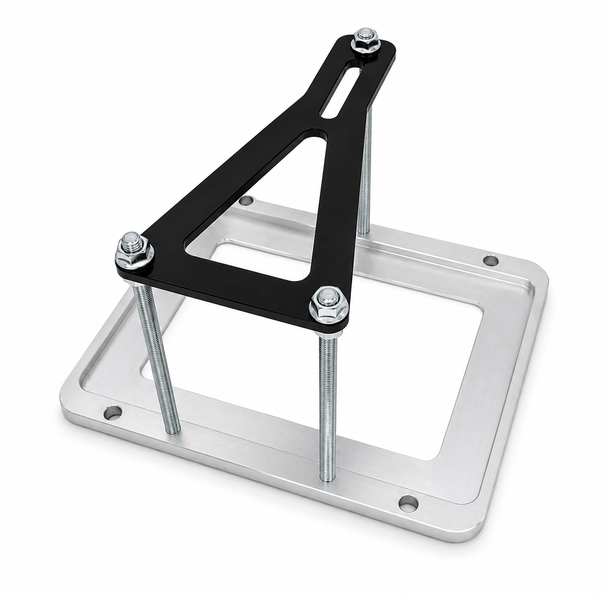 Granatelli Universal 12V Billet Aluminum Battery Tray – Clear Base / Black Top Clamp – 452213