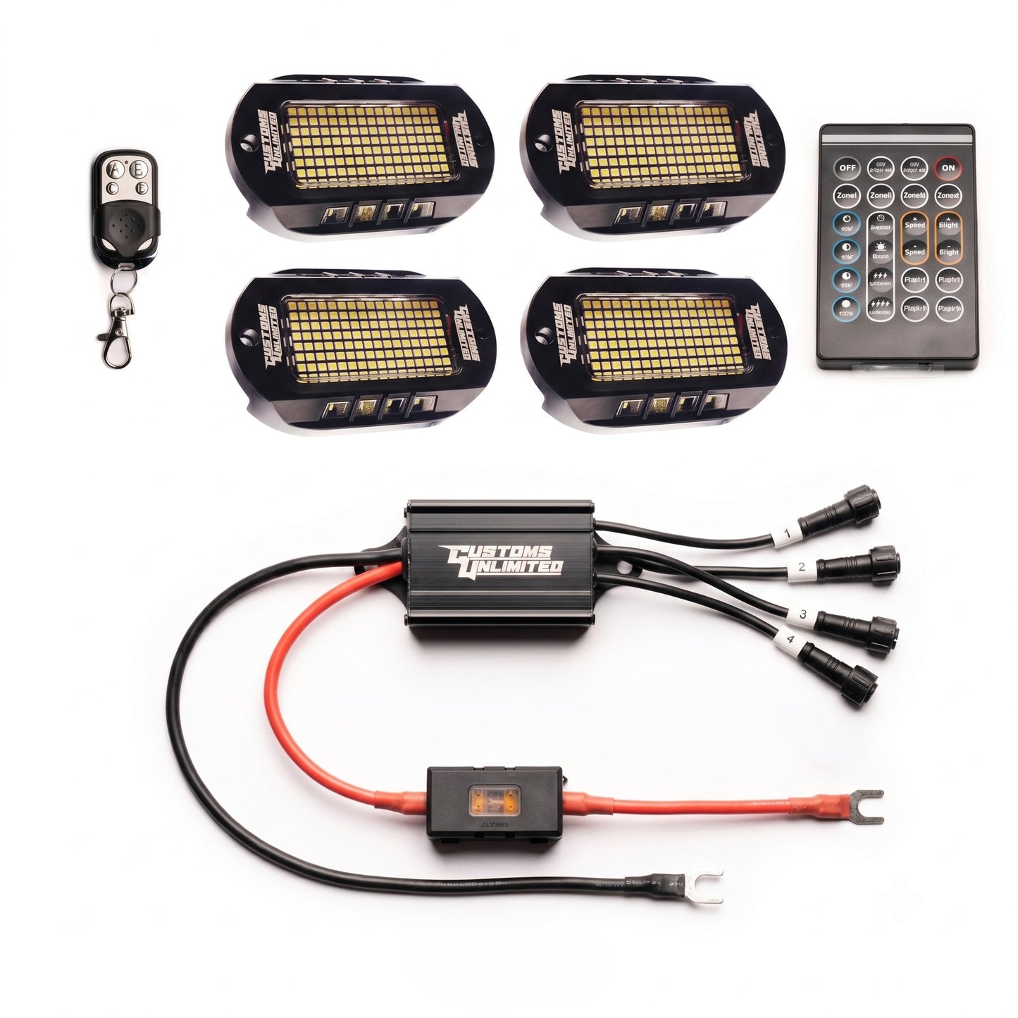 Pure White 144 LED Plug & Play Blazing Rock Light Kit