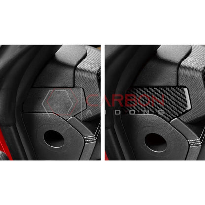 Real Carbon Fiber Upper Dashboard Side Panel Trim Overlay for 2024+ Ford Mustang
