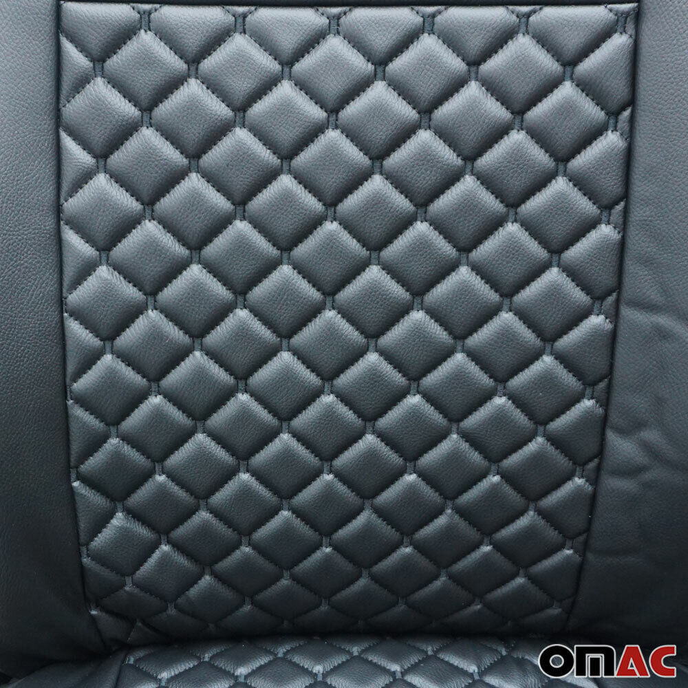 OMAC Leather Front Custom fit Seat Covers for Mercedes Sprinter W906 2006-2018 Black 4724321B-SS1