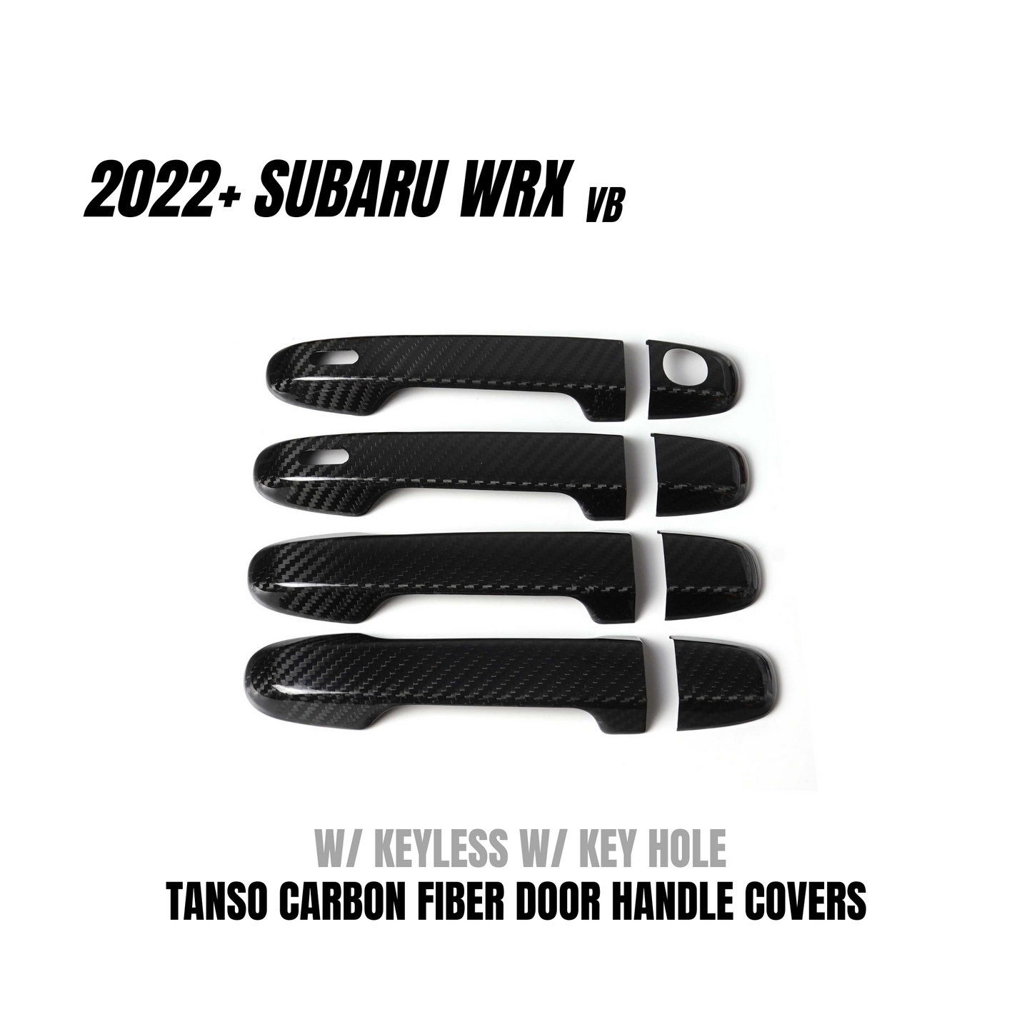 JDMuscle 22-25 Subaru WRX Tanso Dry Carbon Fiber Door Handle Covers w/ Gloss Finish