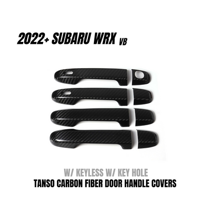 JDMuscle 22-25 Subaru WRX Tanso Dry Carbon Fiber Door Handle Covers w/ Gloss Finish