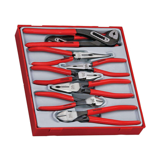 Teng Tools 8 Piece Plier Set Tool Tray (Side Cutters, Linesman, Long Nose, Water Pump) - TTD441