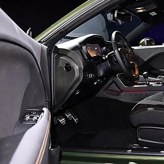 4PCS Carbon Fiber Dashboard Side Panel Overlay for Dodge Challenger 2015-2023