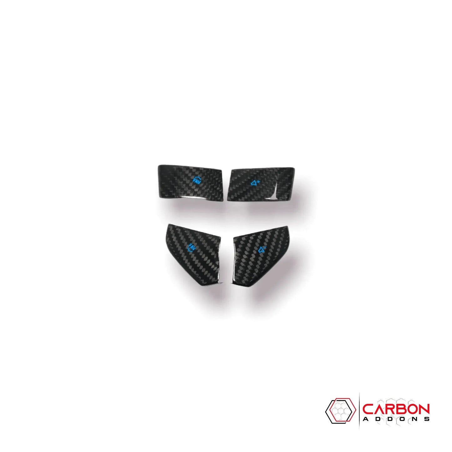 C8 Corvette Real Carbon Fiber Steering Wheel Volume Button Covers | Interior Upgrade (2020–2026)