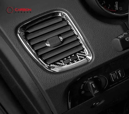 [4pcs] Real Carbon Fiber Dash AC Vent Control Trim Overlay for 2011-2020 Dodge Durango
