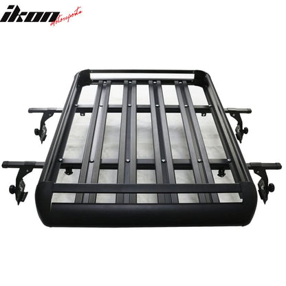 Universal Black Roof Rack Luggage Carrier W/ Cross Bar Aluminum