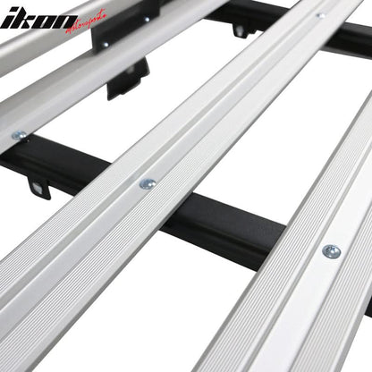 Universal Silver Roof Rack Luggage Carrier W/ Cross Bar Aluminum