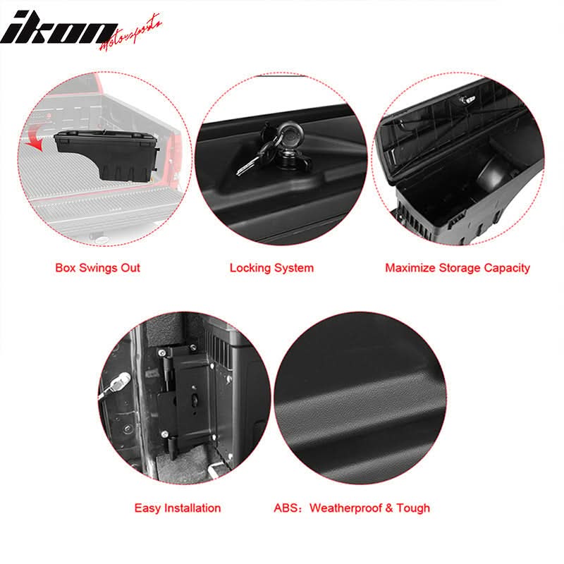 2007-2018 Chevy Silverado Truck Bed Storage Box Passenger Side ABS
