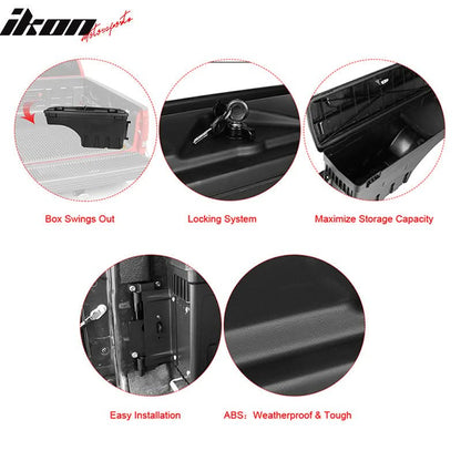 2015-2023 Ford F-150 Black Truck Bed Storage Box Passenger Side ABS