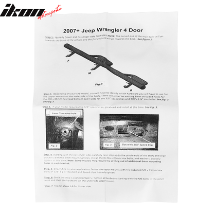 2007-2018 Jeep Wrangler BCK Style 2PCS Running Boards Side Step Bars
