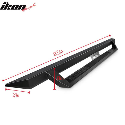 2007-2019 Chevy Silverado GMC Sierra IKON V1 Black Running Board Steel