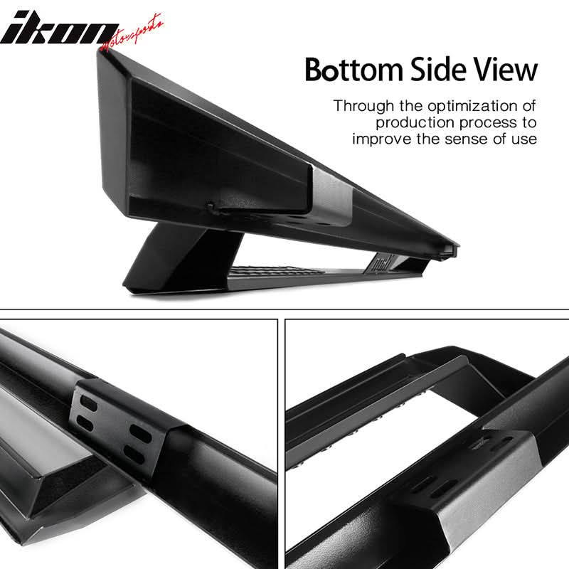 2009-2023 Dodge Ram 2500 3500 IKON V1 Black Running Boards Solid Steel