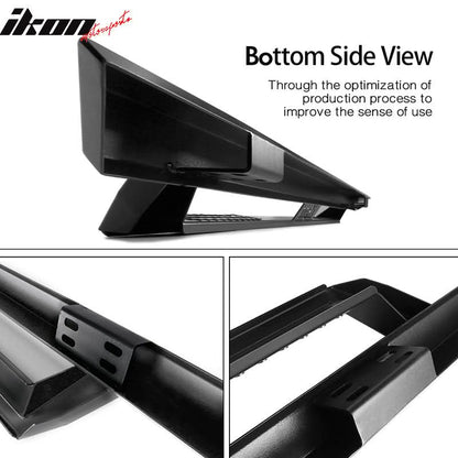 2009-2014 Ford F-150 Crew Cab IKON V1 Black Running Boards Solid Steel