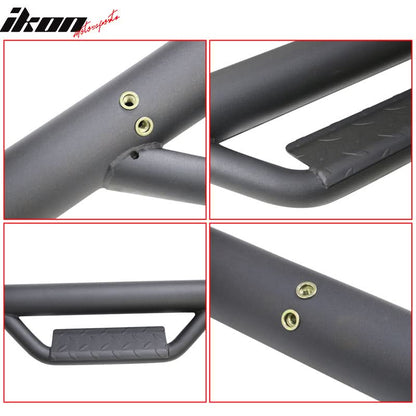2005-2022 Toyota Tacoma Quad Cab OEM Style Black Running Boards Steel