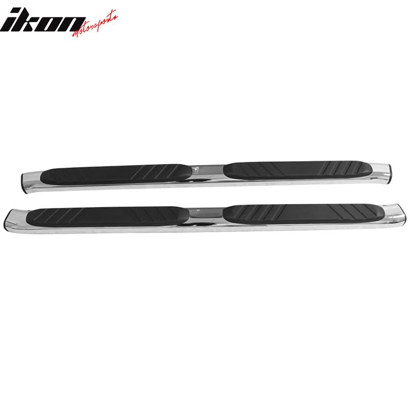 2004-2014 Ford F150 Crew Cab OE Style Silver Black Running Board Steel