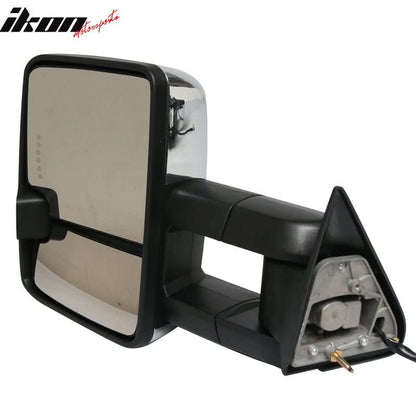 1988-1998 C1500 Tow Mirrors Power Turn Signal Arrow Lamp Chrome
