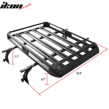 Universal Black Roof Rack Luggage Carrier W/ Cross Bar Aluminum