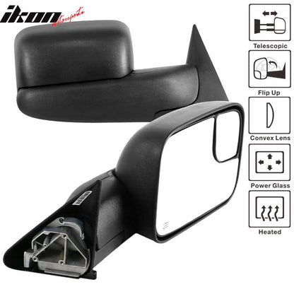 1998-2001Â Ram 1500 2500 3500 Side View Tow Mirrors Power Heated 2PC