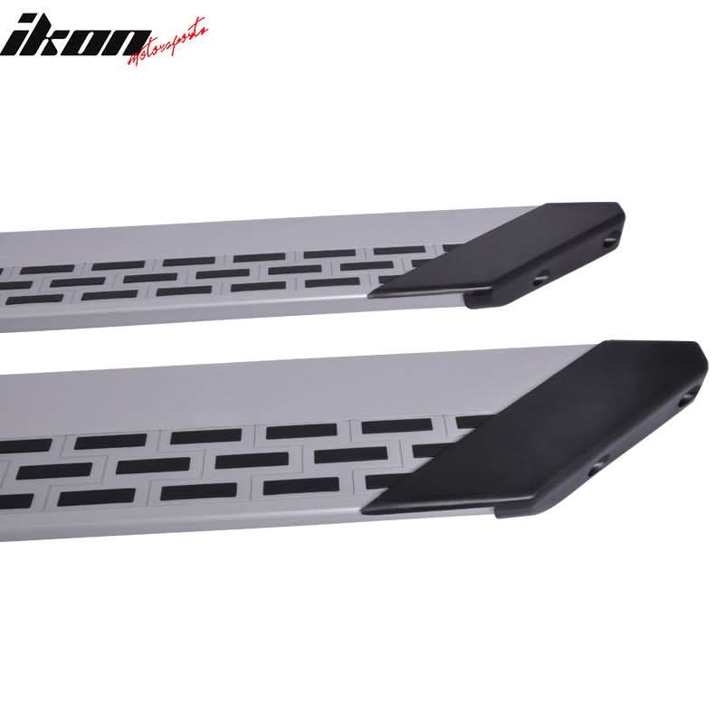 Fits 07-14 GMC Sierra 1500 Double Cab Gray Running Board+Brackets
