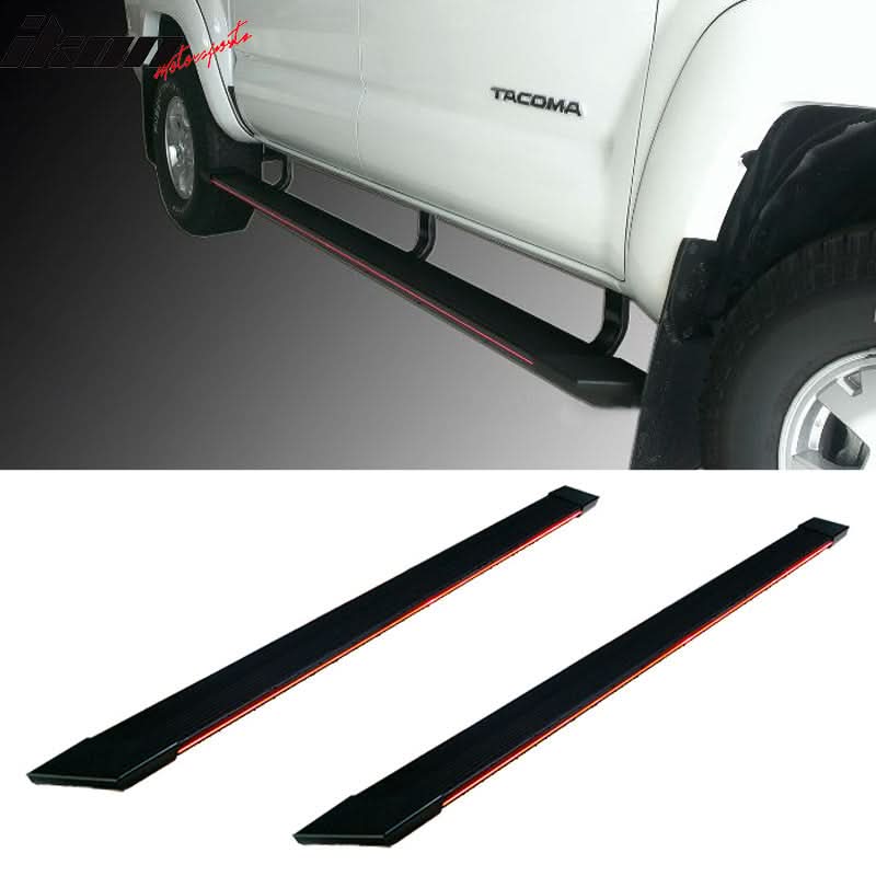 Fits 07-13 Sierra Silverado Amber LED Running Board + Brackets