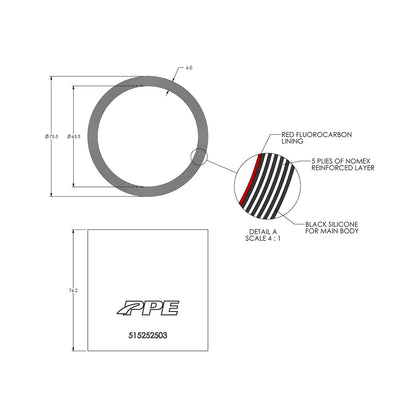 2.5" ID x 3" L Performance Silicone for Custom Applications ppepower