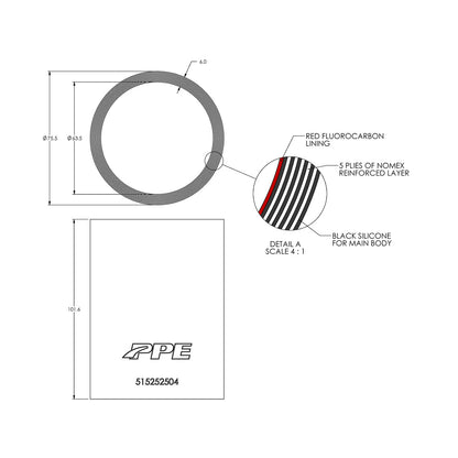 2.5" ID x 4.0" L Performance Silicone for Custom Applications ppepower