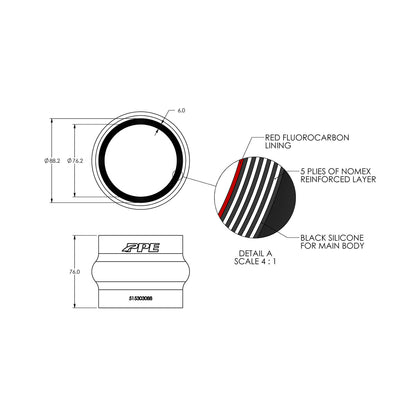 3.0" ID x 76mm L Performance Silicone for Custom Applications ppepower