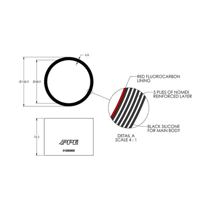 3.5" ID x 3" L Performance Silicone for Custom Applications ppepower
