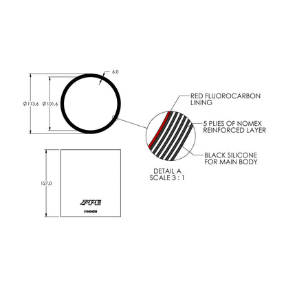 4.0" ID x 5" L Performance Silicone for Custom Applications ppepower