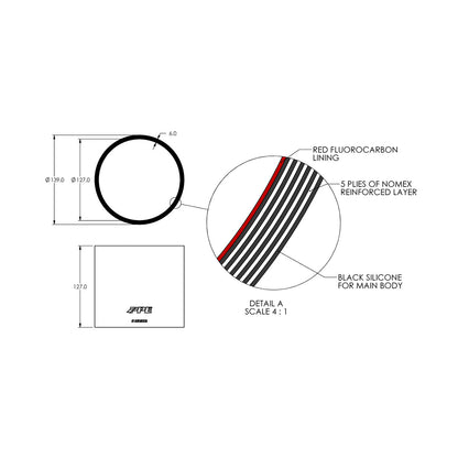 5.0" ID x 5" L Performance Silicone for Custom Applications ppepower