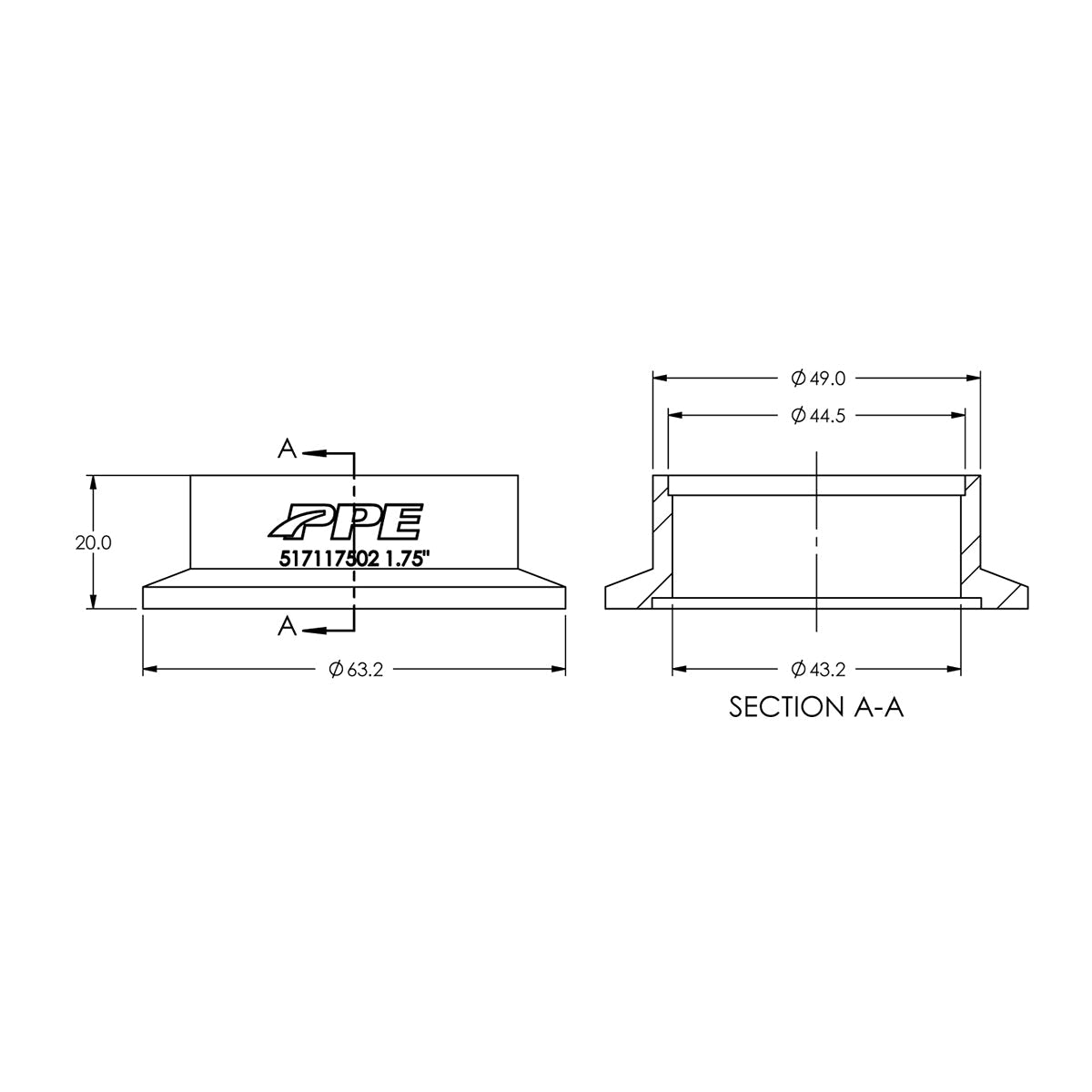304 Stainless Steel V-Band Flange Exhaust Side (F) (Built To Order) ppepower