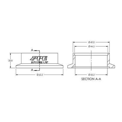 304 Stainless Steel V-Band Flange Exhaust Side (F) (Built To Order) ppepower