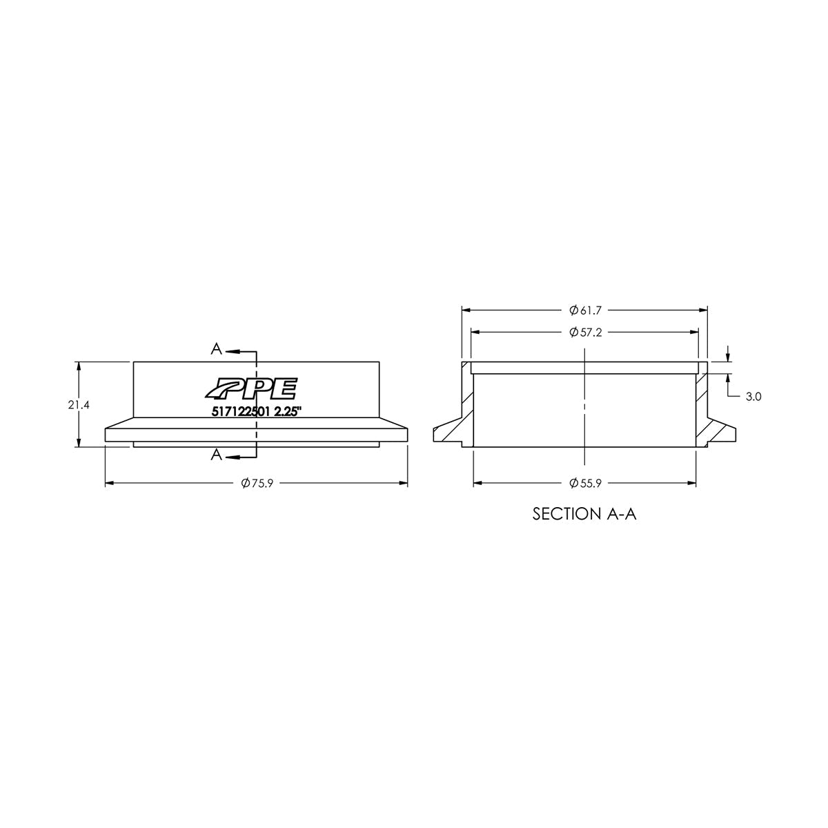 304 Stainless Steel V-Band Flange Engine Side (M) (Built To Order) ppepower
