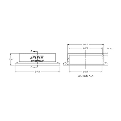 304 Stainless Steel V-Band Flange Exhaust Side (F) (Built To Order) ppepower
