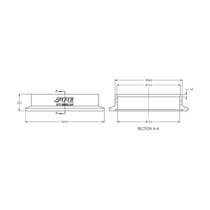 304 Stainless Steel V-Band Flange Exhaust Side (F) (Built To Order) ppepower