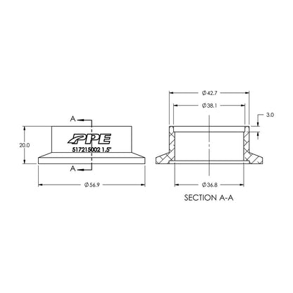 Aluminum V-Band Flange Exhaust Side (F) (Built To Order) ppepower