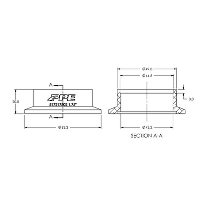 Aluminum V-Band Flange Exhaust Side (F) (Built To Order) ppepower