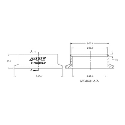 Aluminum V-Band Flange Exhaust Side (F) (Built To Order) ppepower