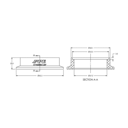 Aluminum V-Band Flange Exhaust Side (F) (Built To Order) ppepower