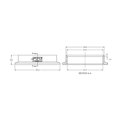 Aluminum V-Band Flange Exhaust Side (F) (Built To Order) ppepower