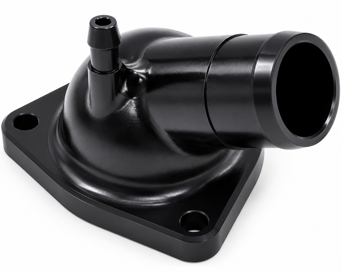 Granatelli GM LT 5.3L/6.2L Black Billet Thermostat Housing w/ 180°F Thermostat – 530180B