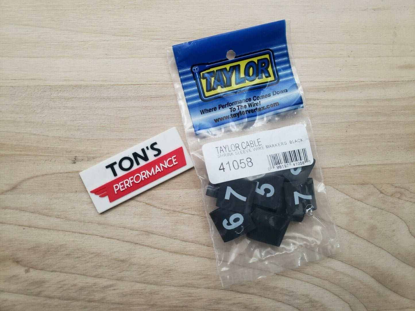 Taylor Cable Spark Plug Wire Black Heat Shrink Sleeve Marker with Numbers 41058
