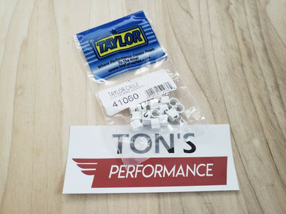 Taylor Cable Spark Plug Wire Marker Clip-On White Nylon Clips With Black Numbers