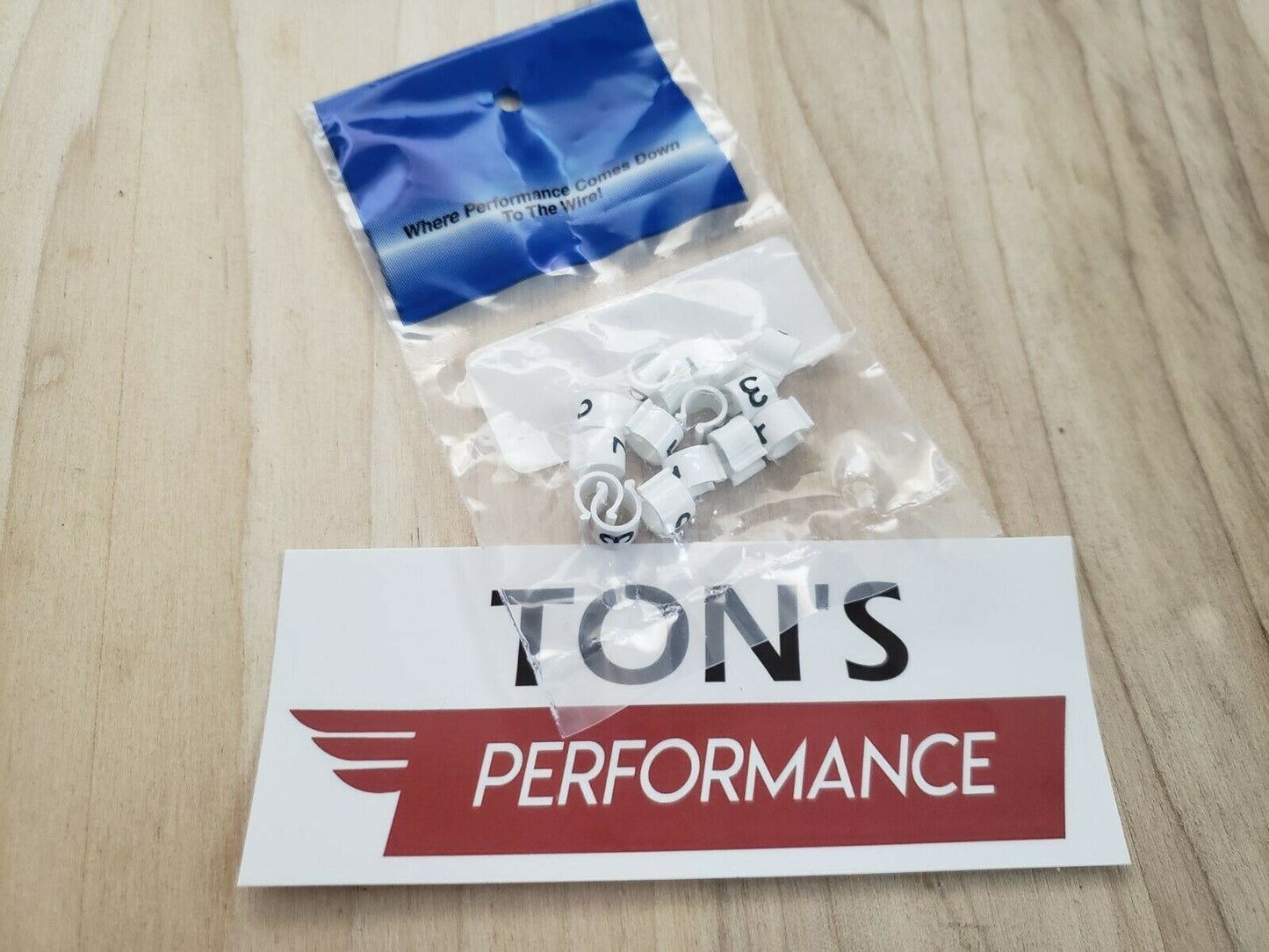 Taylor Cable Spark Plug Wire Marker Clip-On White Nylon Clips With Black Numbers
