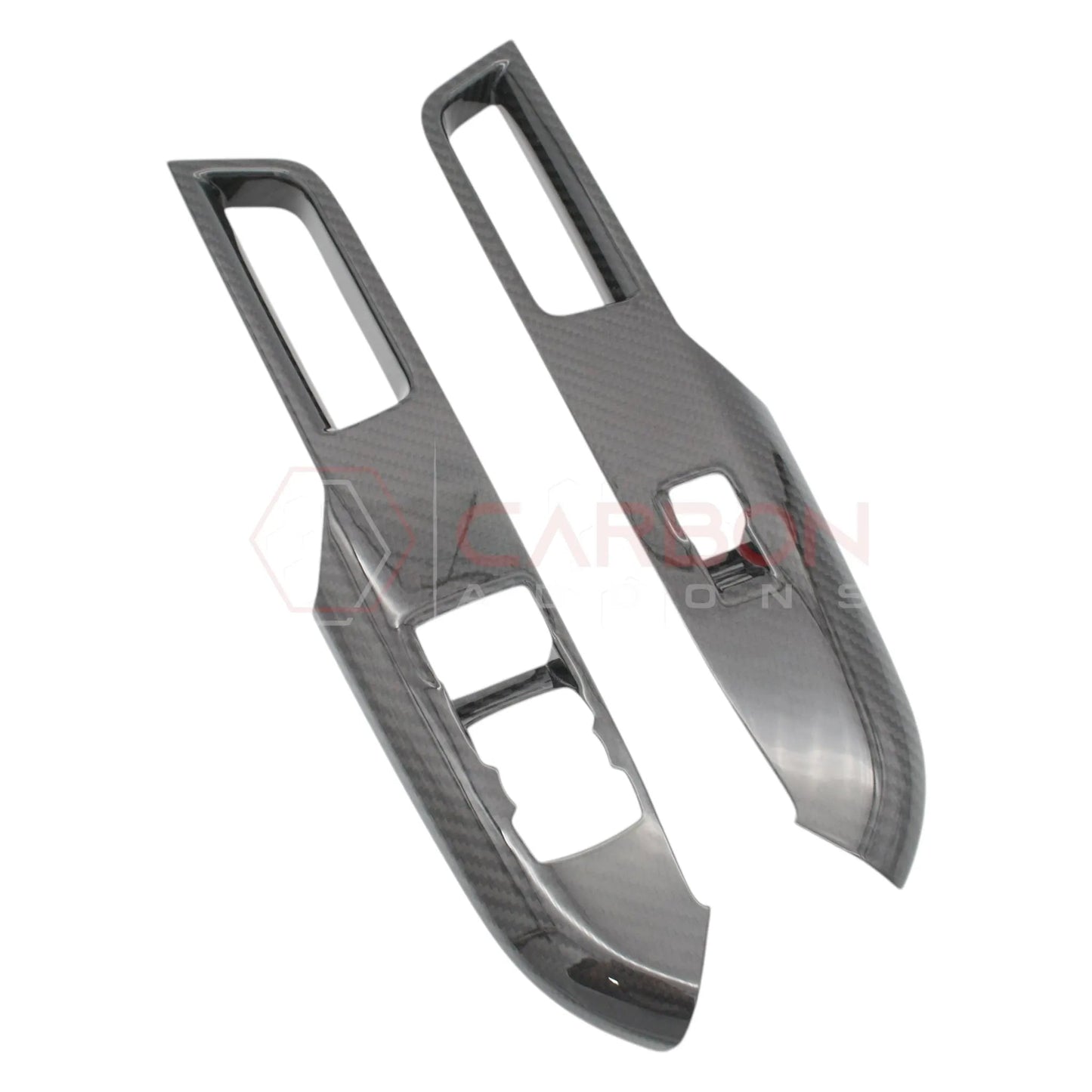Real Carbon Fiber Window Switch Control Trim Covers V2 for 2024+ Ford Mustang